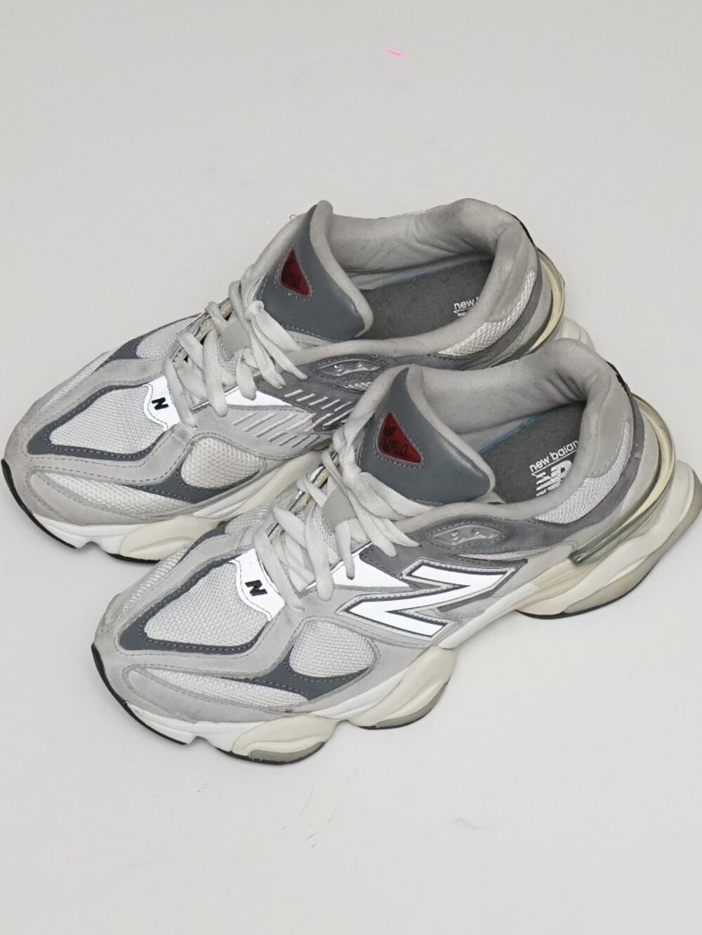 New Balance 9060 men's low-top sneakers, gray and white. Size 8M , Size 9.5 W